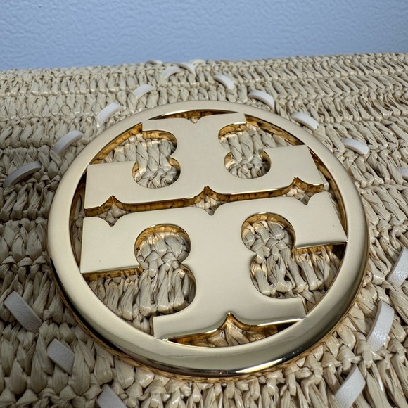 Tory Burch Reva Tan Crossbody Bag with Woven Design Retail $448 - Picture 4 of 9